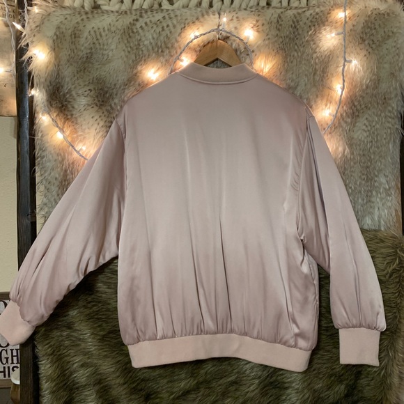 Zara Blush Pink Satin Bomber - Picture 2 of 2